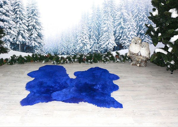 B-Ware Lammfell Twin-Set Blauer Wichtel – 2er-Pack Öko-Kurzhaar Felle